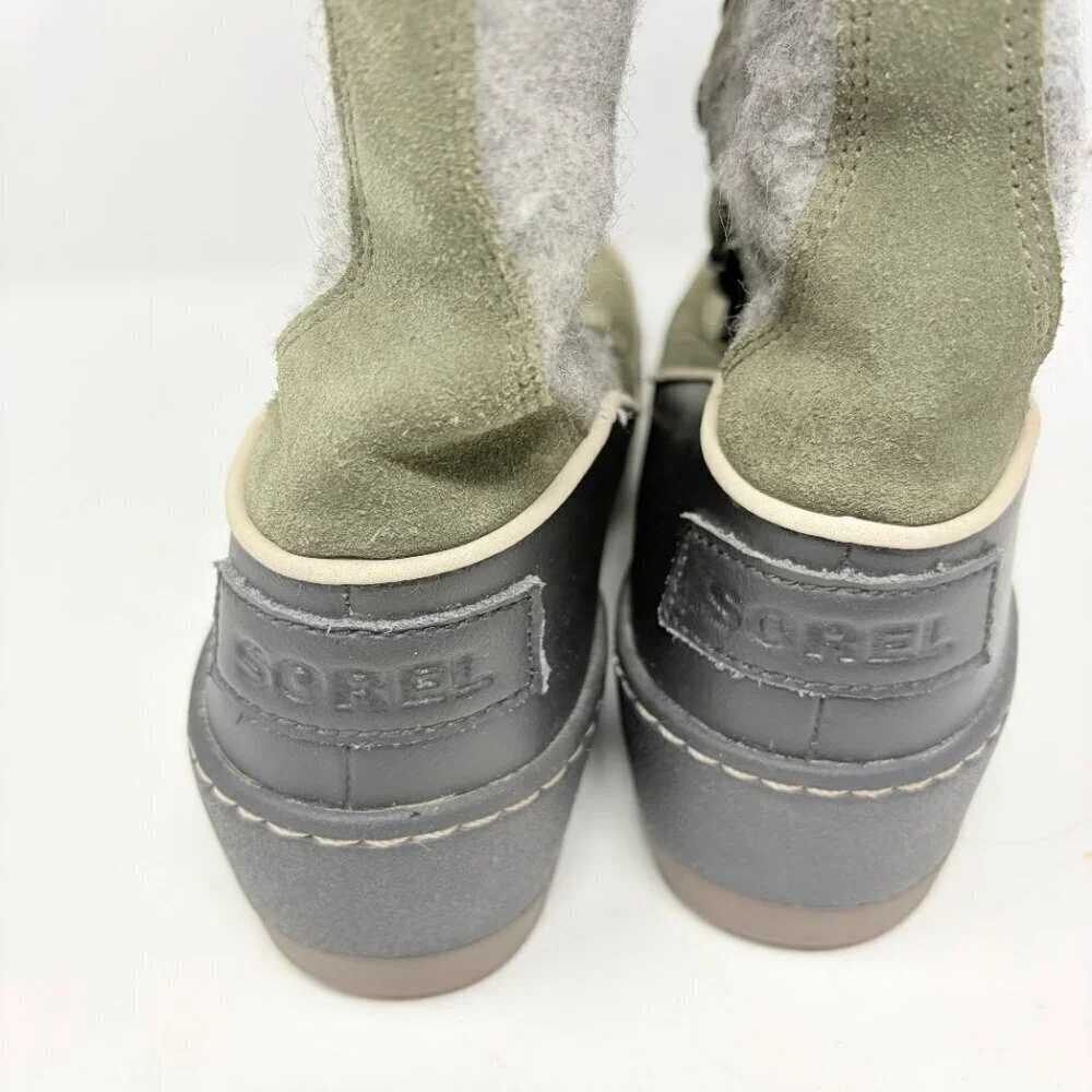 Sorel women's Tivoli high snow boots 7 green grey